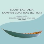 K207 South East Asia Sampan Boat Teal Bottom Thuyen Ba La Tam Ban 